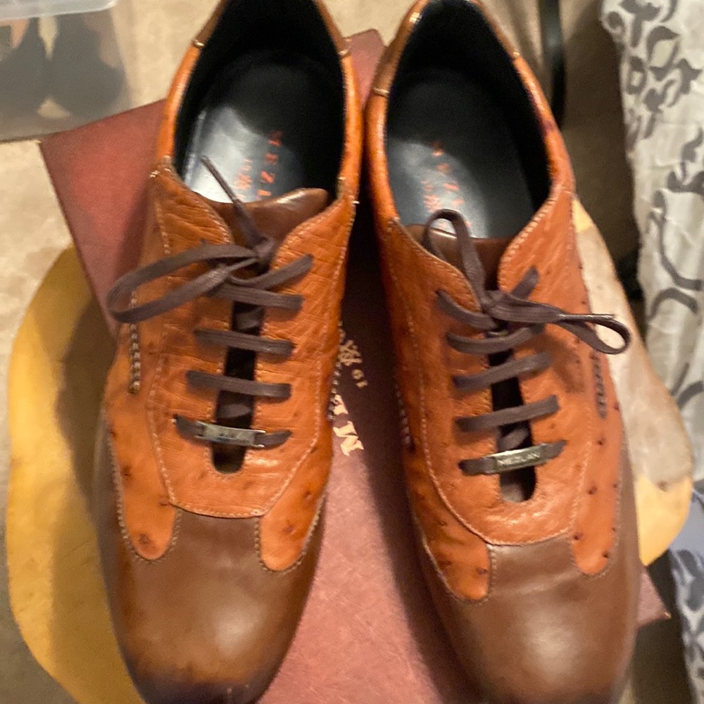Mezlan Ostrich Lace Up Shoe